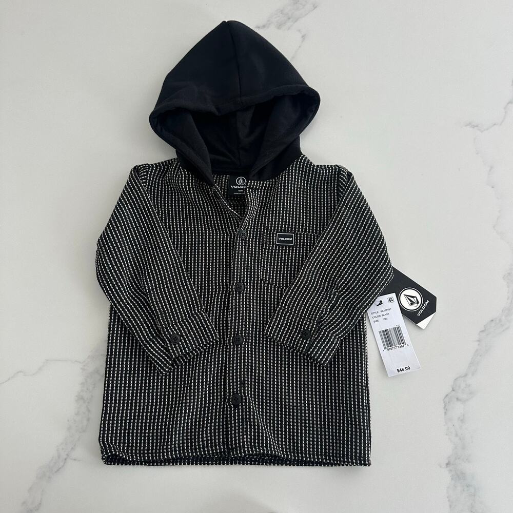 NWT Toddler Volcom Hooded Button Up Flannel size 18mo - Picture 7 of 9
